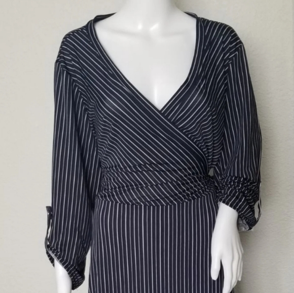 Striped Wrap Around Dress - Picture 1 of 8
